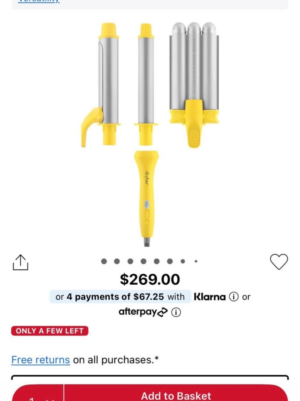 Drybar Yellow and Silver Triple-Barrel Waver
